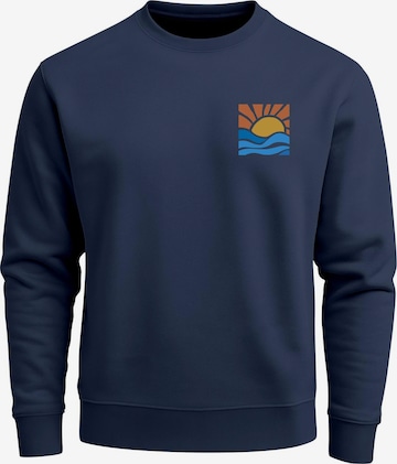 Neverless Sweatshirt 'Sun Wave Batch' in Blue: front