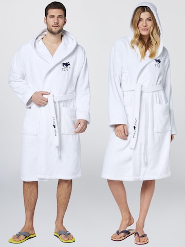 Polo Sylt Short Bathrobe in White: front