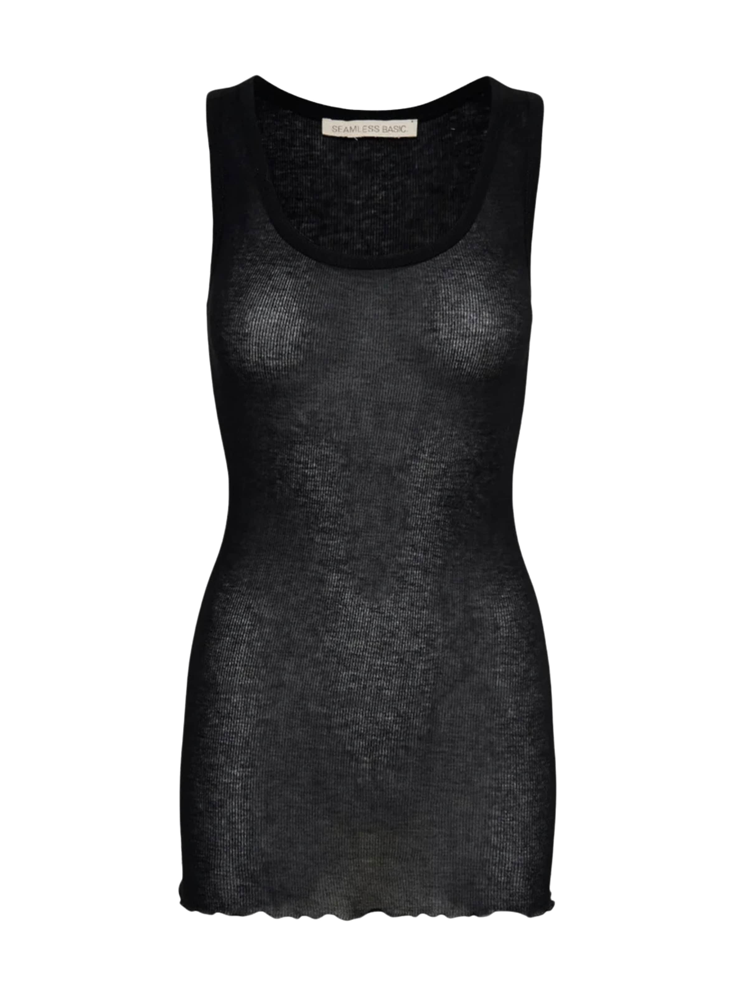 Seamless Basic Top 'Bella' in Black: front