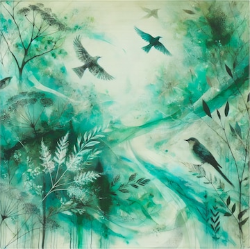 Bolongaro Trevor Schal 'Birds' in Mischfarben: Vorderseite