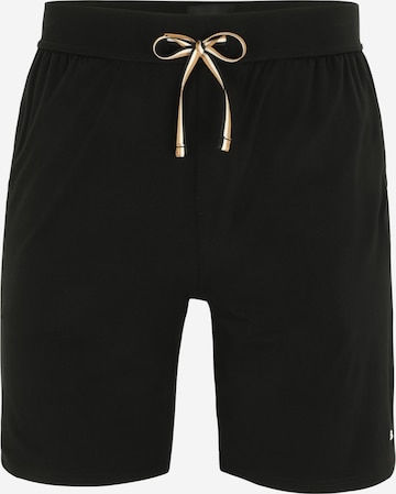 BOSS Black Pajama Pants in Black: front