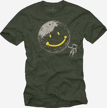 MAKAYA Shirt 'Astro-Smile' in Green: front
