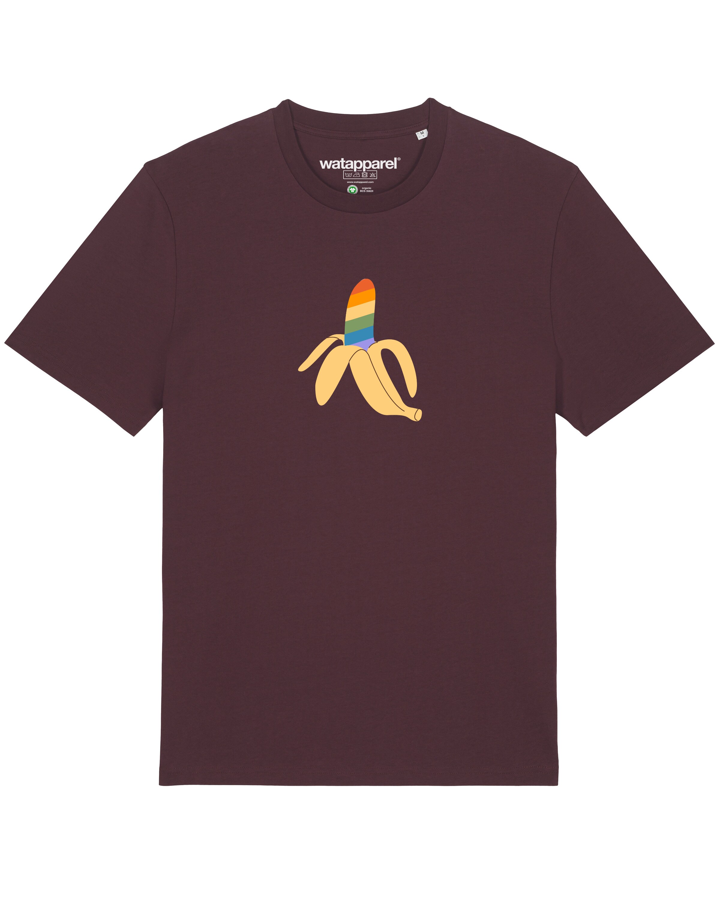 T-Shirt 'Rainbow Banana' Watapparel en rouge : devant