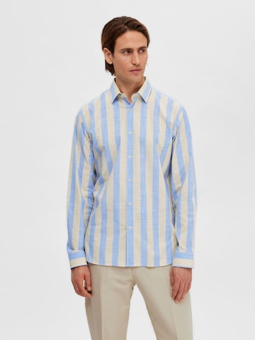 SELECTED HOMME Regular fit Overhemd 'JAMES' in Beige: voorkant