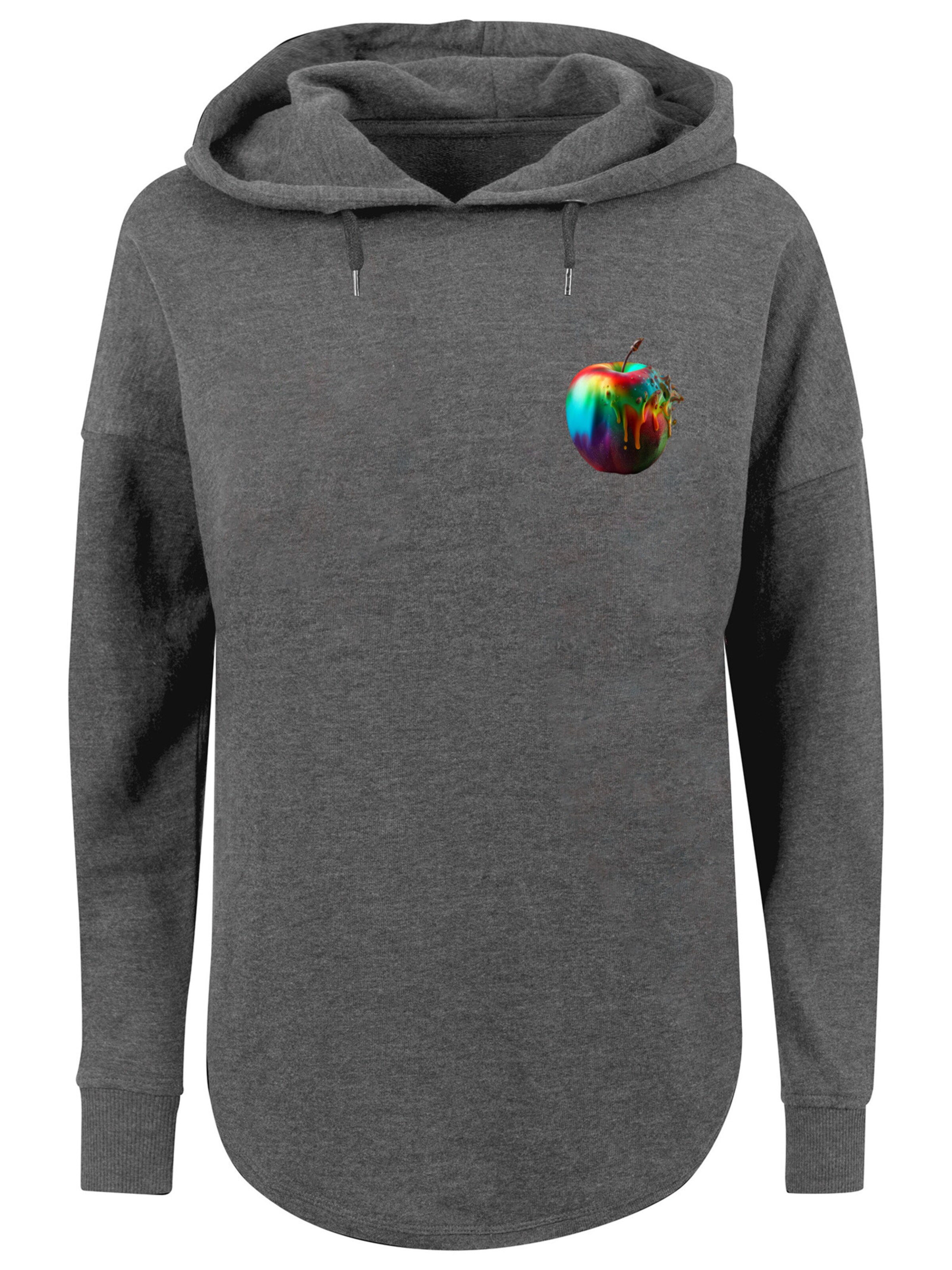 F4NT4STIC Sweatshirt 'Colorfood Collection - Rainbow Apple' in Grey: front