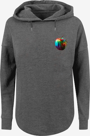 F4NT4STIC Sweatshirt 'Colorfood Collection - Rainbow Apple' in Grijs: voorkant