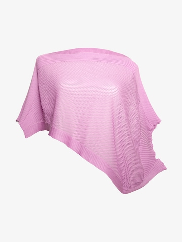 LANARTO slow fashion Cape 'Poncho Sternennetz' in Purple: front
