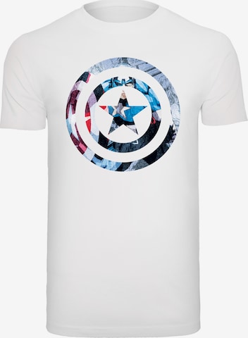 T-Shirt 'Captain America' F4NT4STIC en blanc : devant
