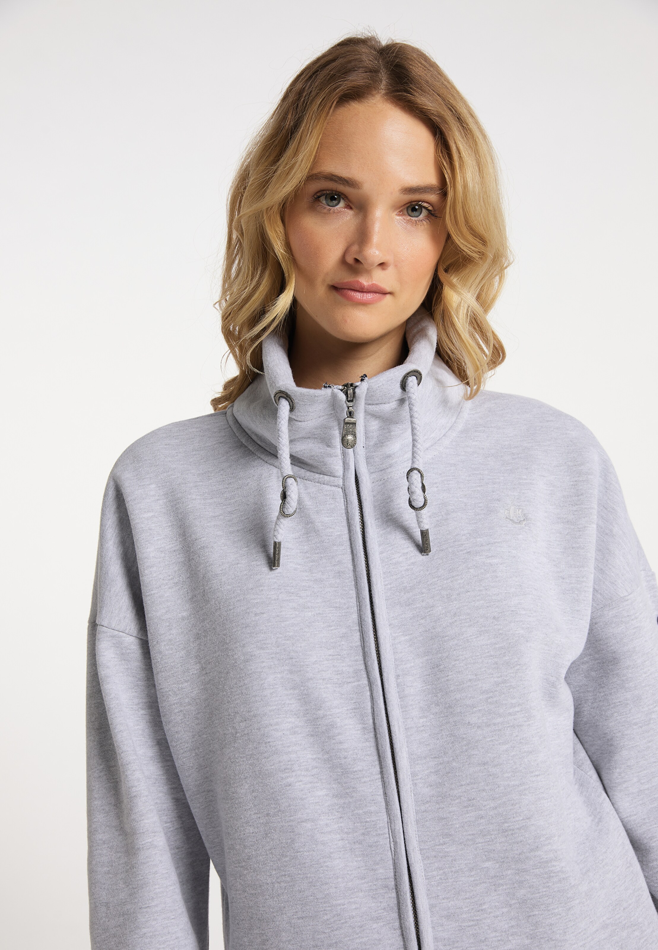 Frauen Sweat DreiMaster Vintage Sweatjacke in Graumeliert - VY28159 Frauen Sweat DreiMaster Vintage Sweatjacke in Graumeliert - VY28159