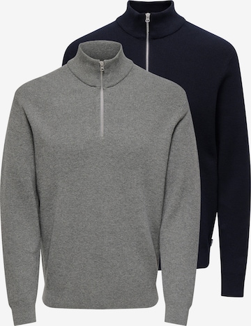 Only & Sons Sweatshirt 'Phil' in Grey: front