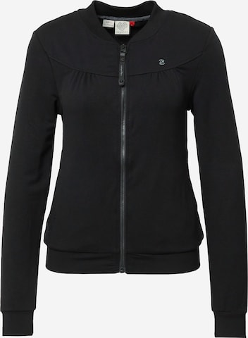 Ragwear Zip-Up Hoodie 'KENIA' in Black: front