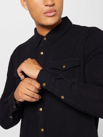 ABOUT YOU Regular fit Button Up Shirt 'Selim' in Black