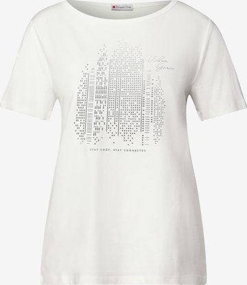 STREET ONE T-Shirt mit Folienprint in Weiß: Vorderseite