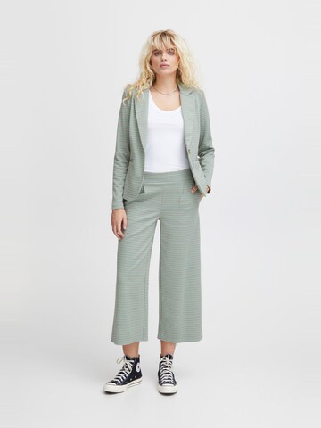 ICHI Wide leg Pleat-front trousers 'KATE' in Green