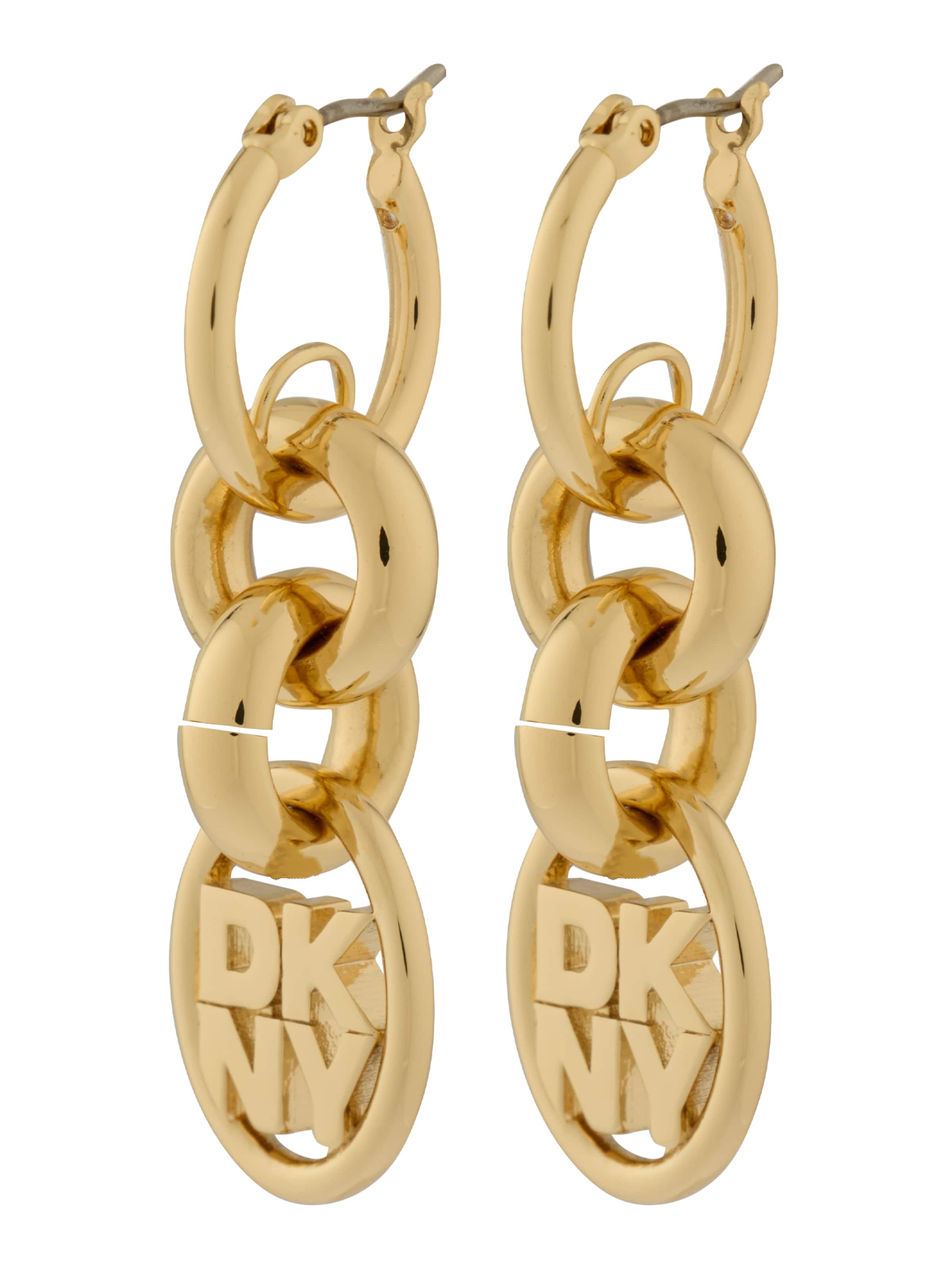 Boucles d'oreilles DKNY en or : devant