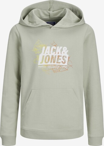 Felpa 'Map' di Jack & Jones Junior in verde: frontale