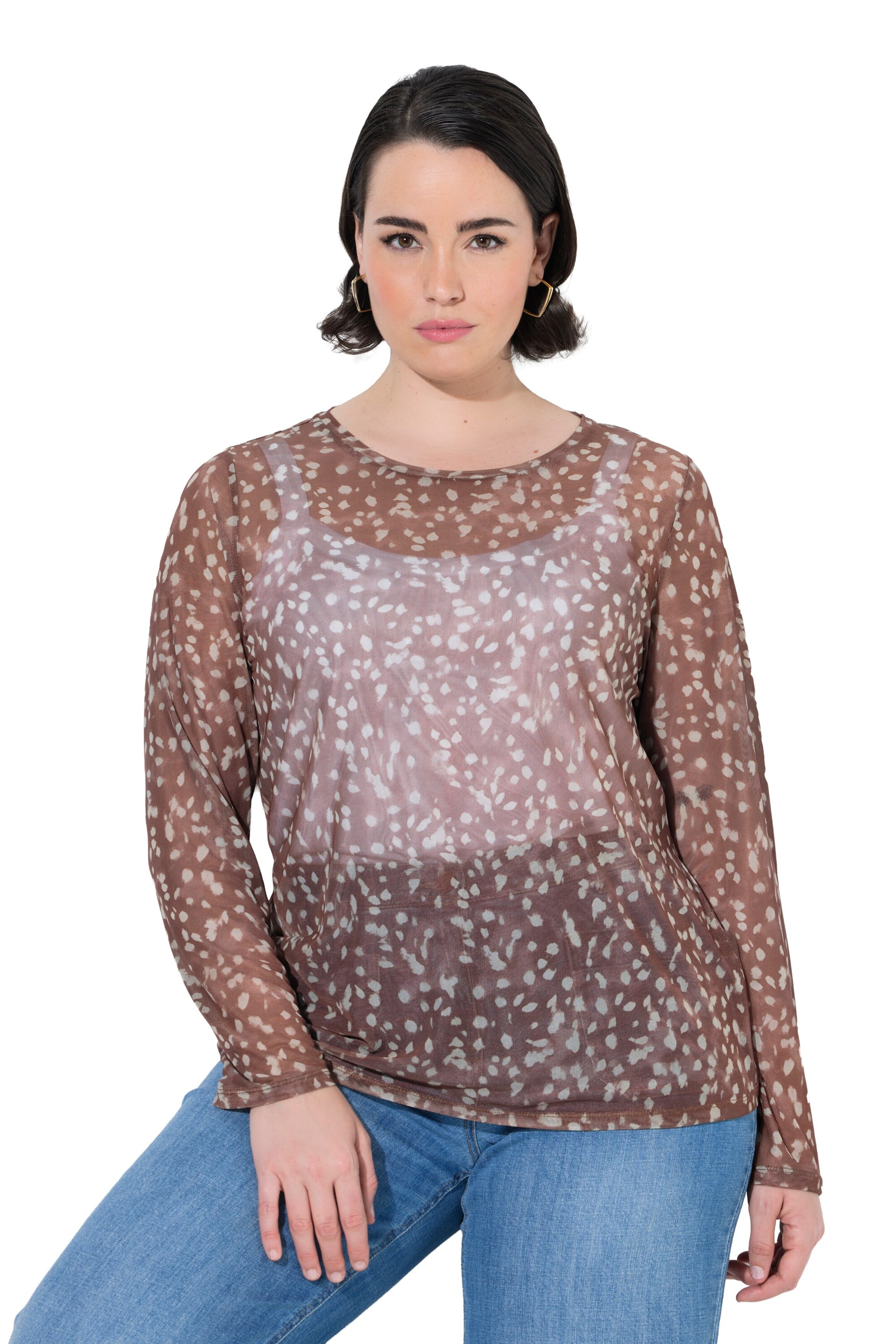 Ulla Popken Shirt in Beige: voorkant