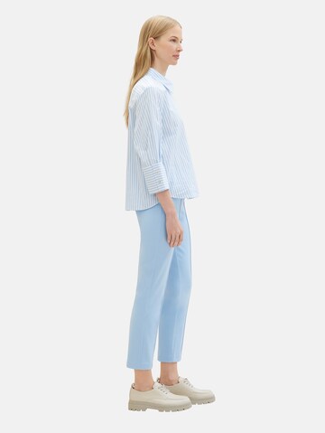 TOM TAILOR Slim fit Pleated Pants 'Mia' in Blue