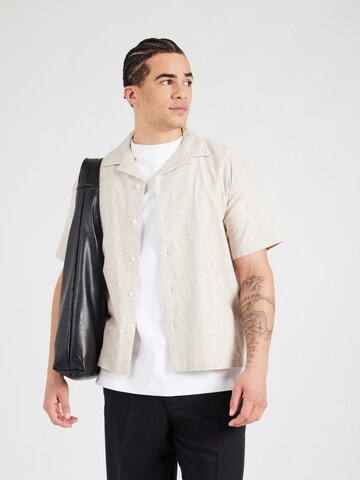 Abercrombie & Fitch Regular fit Overhemd in Beige: voorkant