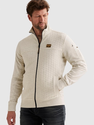 PME Legend Sweatshirt 'PME LEGEND - Sweat jacket with textures and flight pocket' i vit