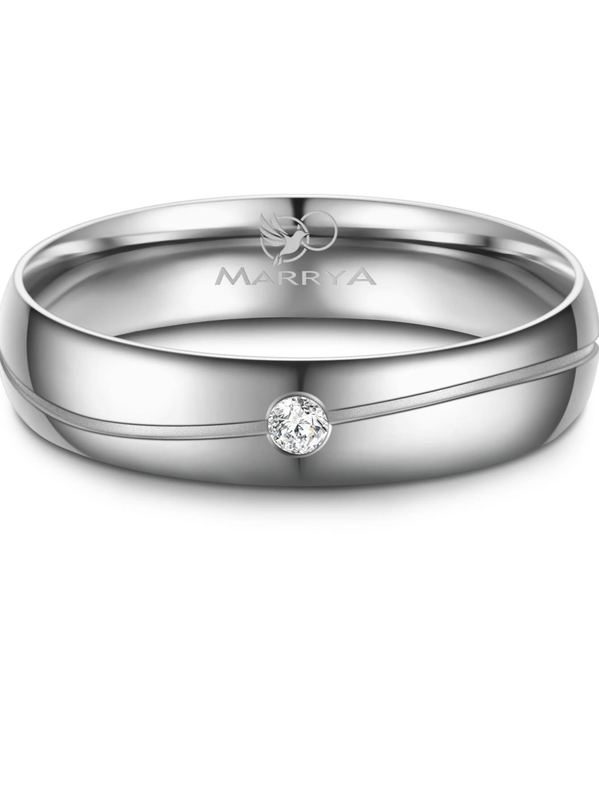 MARRYA Ring 'MARRYA ES-17 Ehering aus Edelstahl - Silberfarben' in Silver
