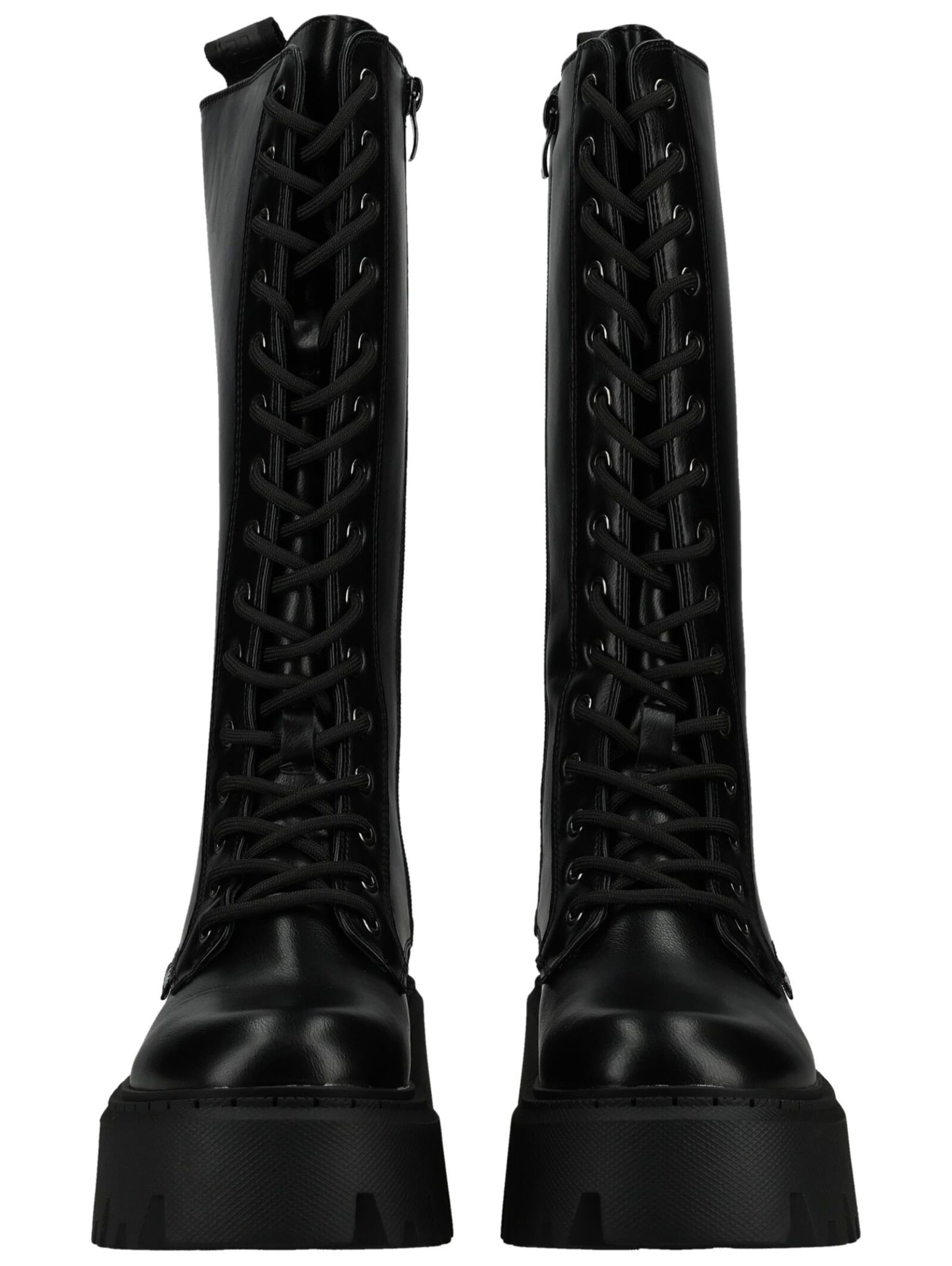 BUFFALO Schnürstiefel in Schwarz