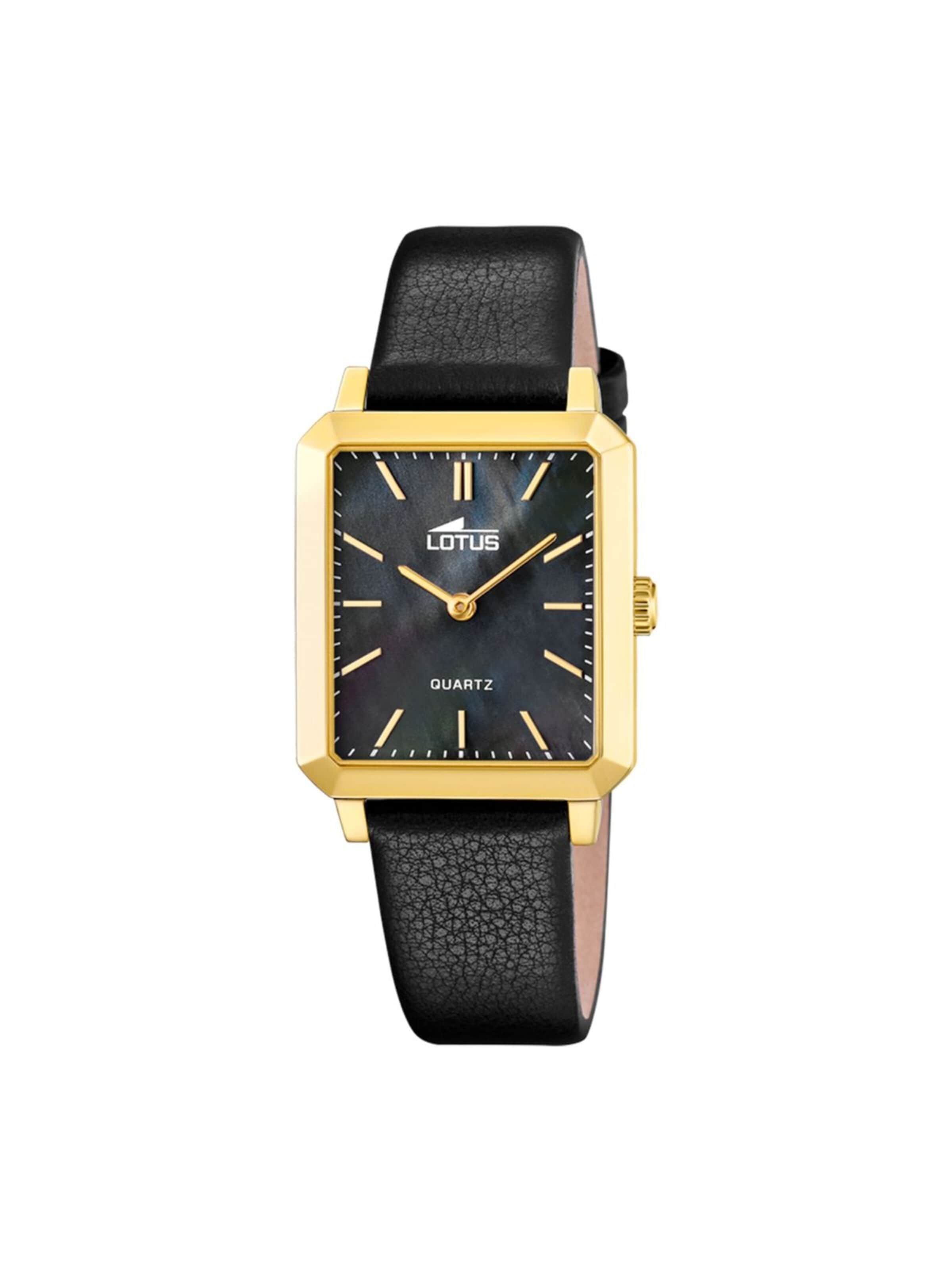 Montre à affichage analogique Lotus en noir : devant