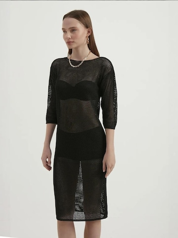 Hiccup Strickkleid in Schwarz: Vorderseite