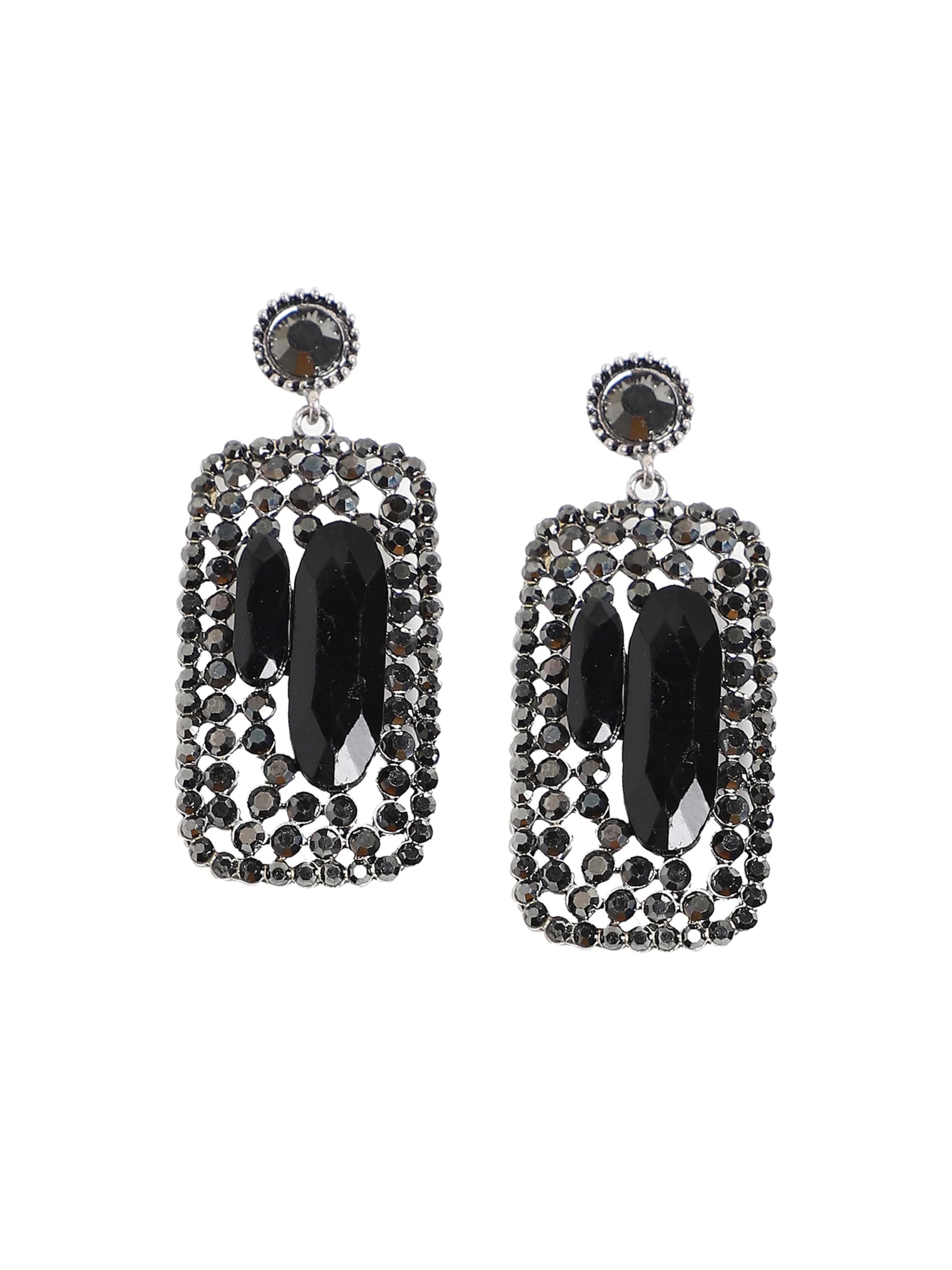 Boucles d'oreilles 'Uganta' SOHI en noir : devant