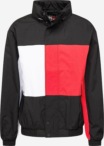 Tommy Jeans Prehodna jakna 'ARCHIVE FLAG' | črna barva: sprednja stran