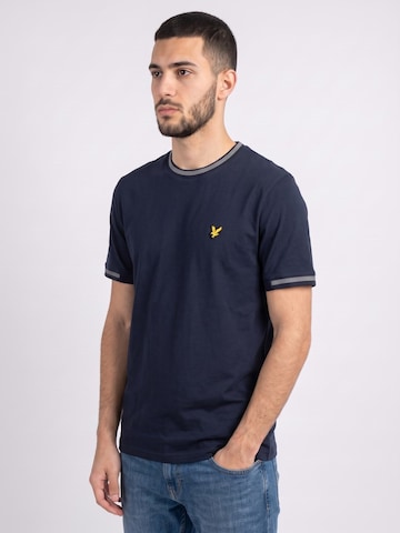 Lyle & Scott Koszulka 'Birdseye Half Tipped T-Shirt Dark Navy/Ash Lilac' w kolorze niebieski