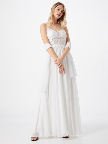 mascara Evening Dress in White