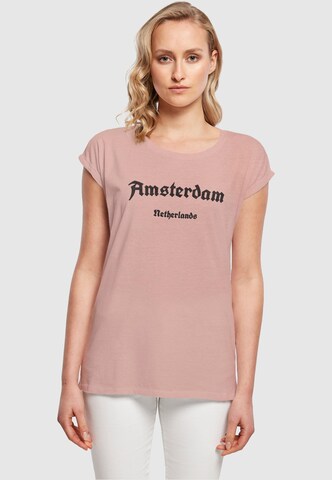 Merchcode T-Shirt 'Amsterdam' in Pink: predná strana