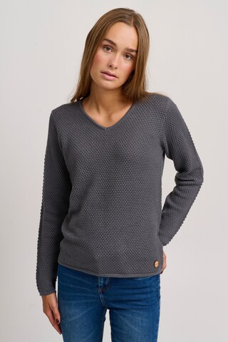 Oxmo Strickpullover 'HANNA' in Grau: predná strana