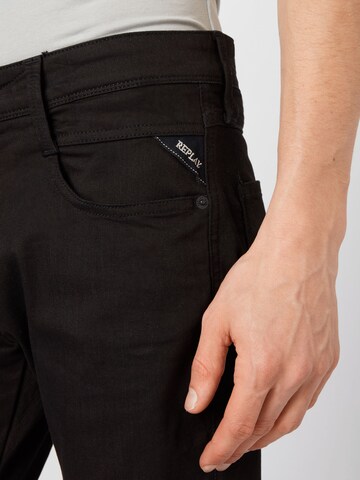 REPLAY Slimfit Jeans 'ANBASS' in Zwart