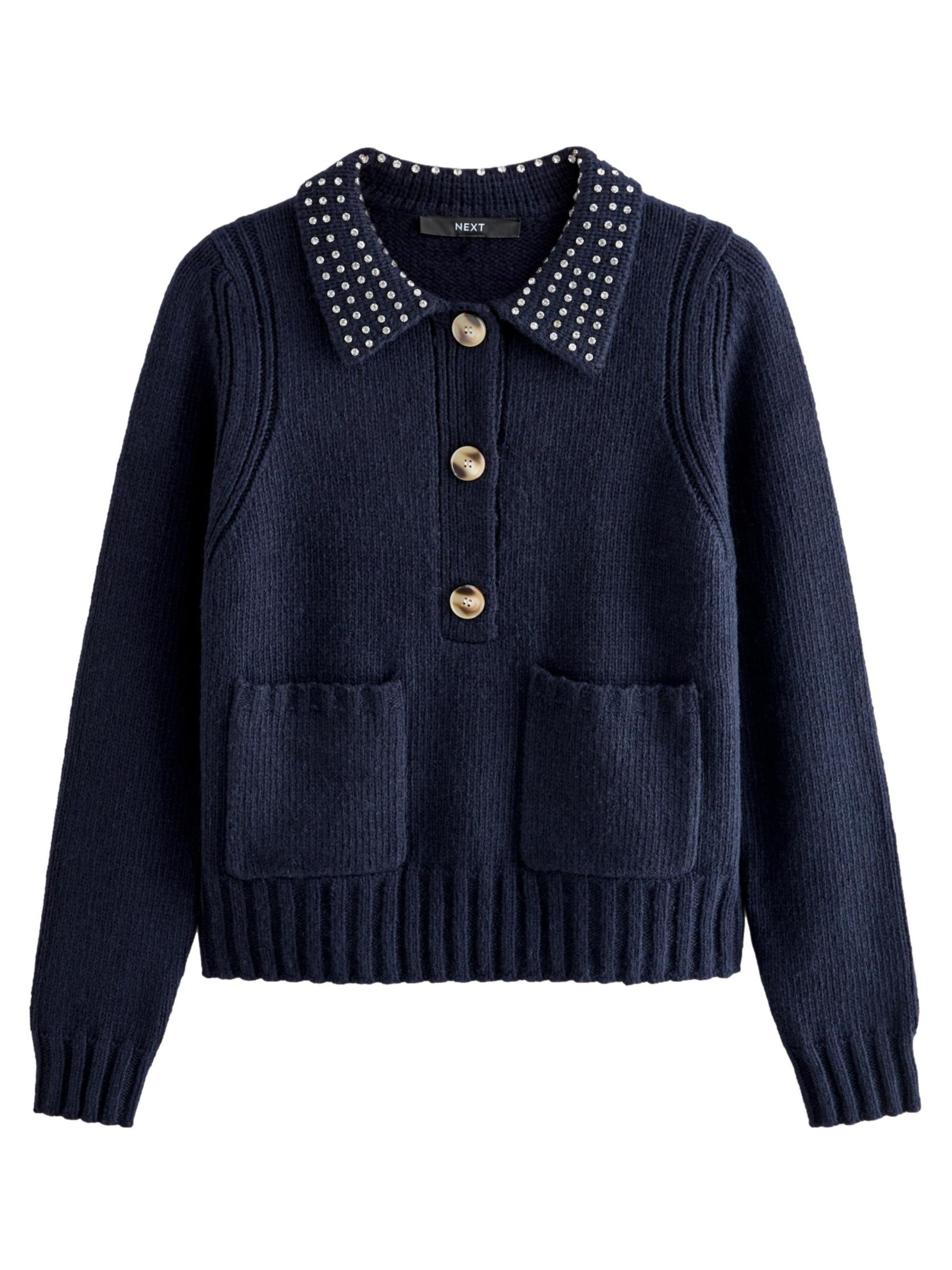 Next Pulóver - kék: elől