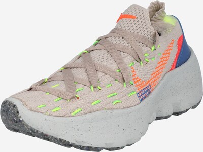 Nike Sportswear Baskets basses 'Space Hippie' en bleu / pierre / vert fluo / orange, Vue avec produit