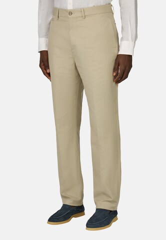 Boggi Milano Slim fit Chino trousers 'Stretch' in Beige: front
