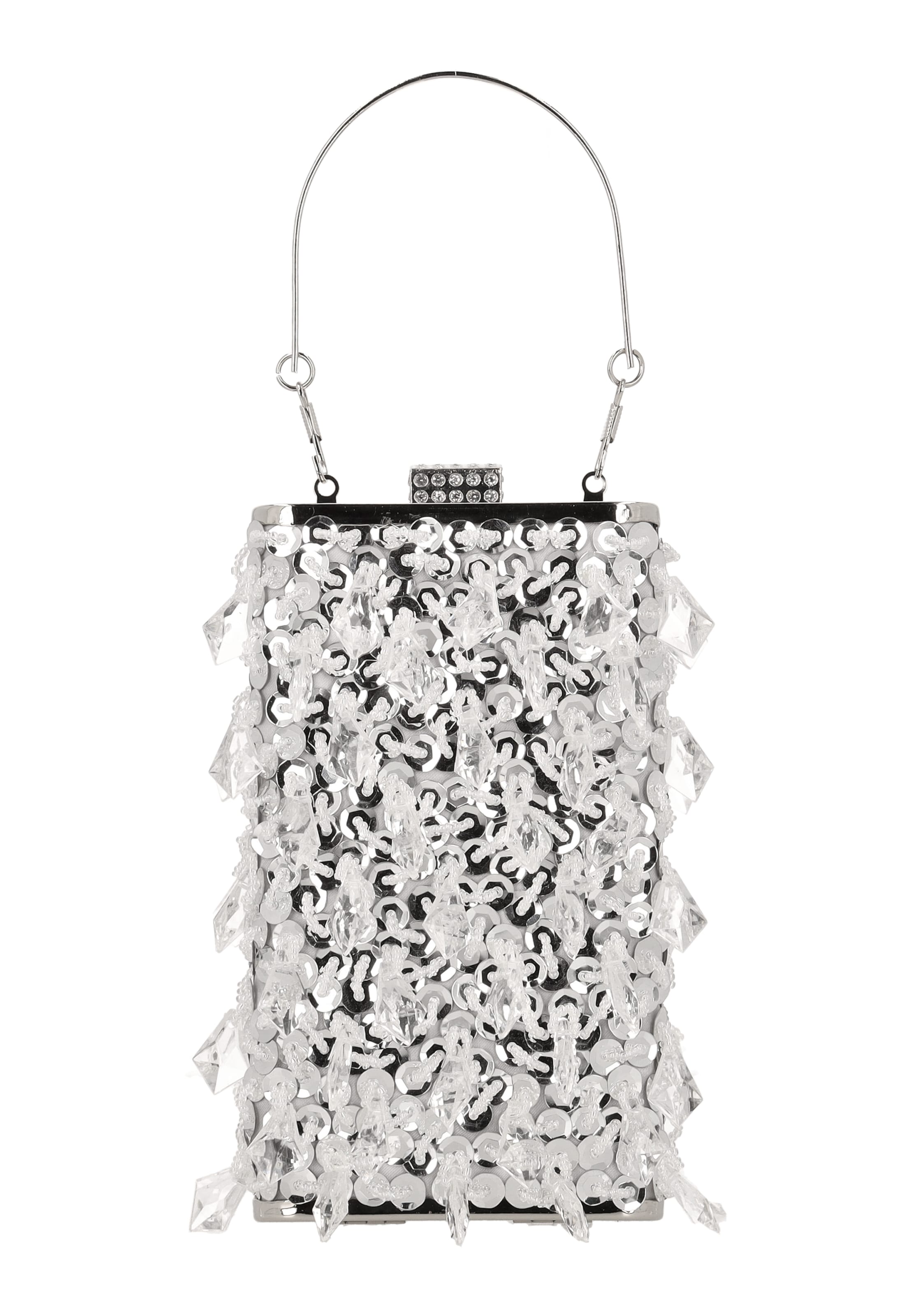 faina - Bolso de noche en plata: frente