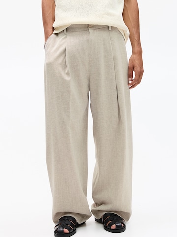 Pull&Bear Wide Leg Hose in Beige: Vorderseite