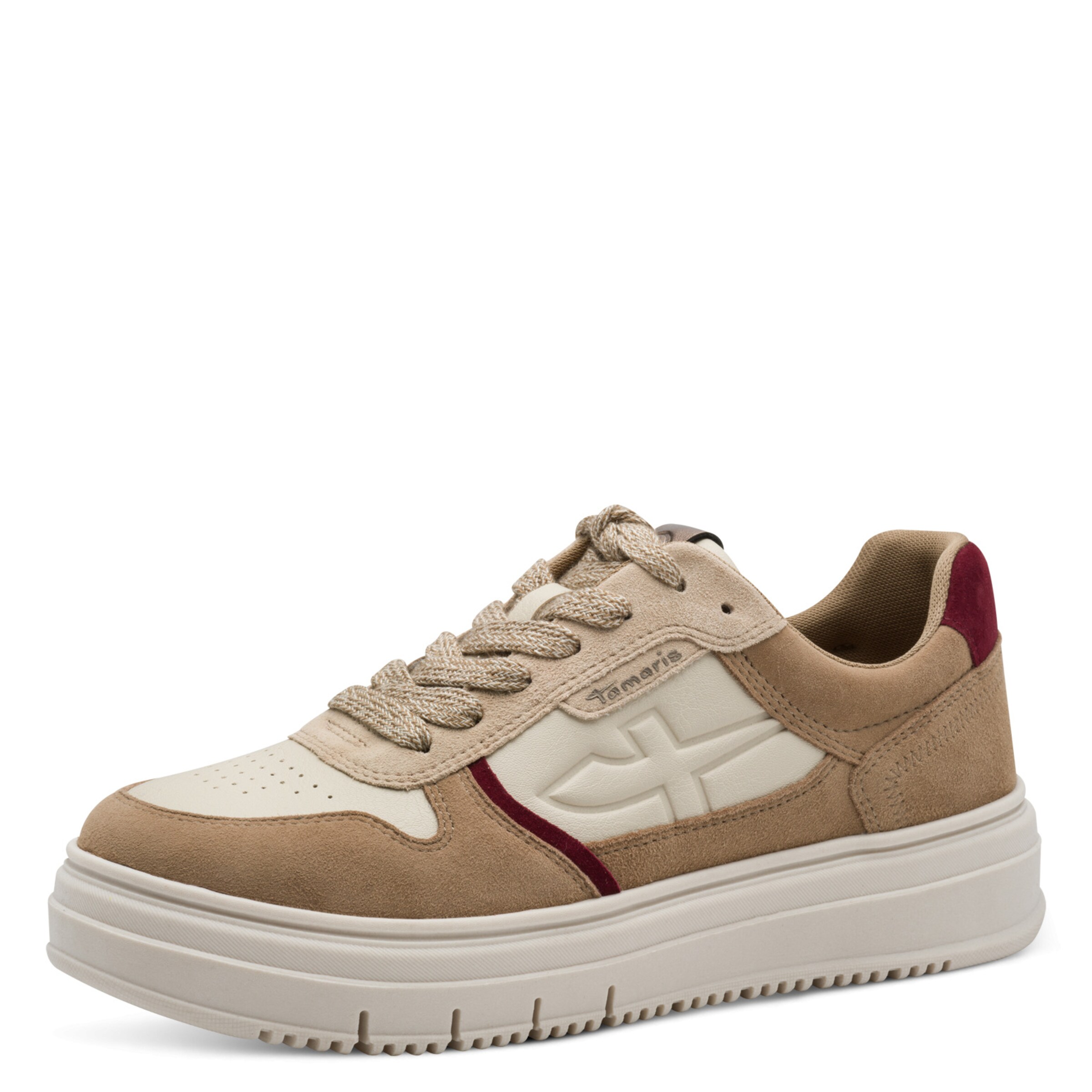 Tamaris Platform trainers in Beige: front