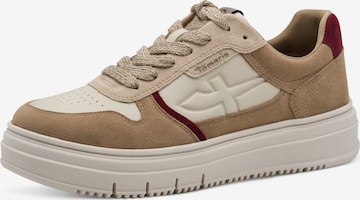 Baskets basses Tamaris en beige : devant