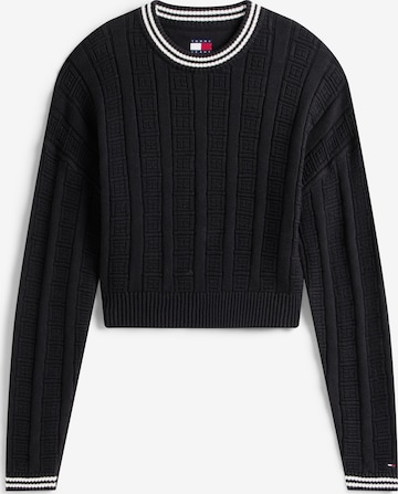 Pulover de la Tommy Jeans pe negru: față