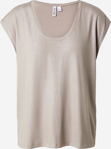 T-shirt 'PCALICE' PIECES Curve en gris : devant