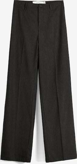 Pantaloni cu dungă Bershka pe gri metalic / alb murdar, Vizualizare produs