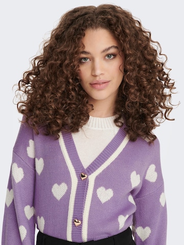 JDY Knit cardigan 'Romance' in Purple