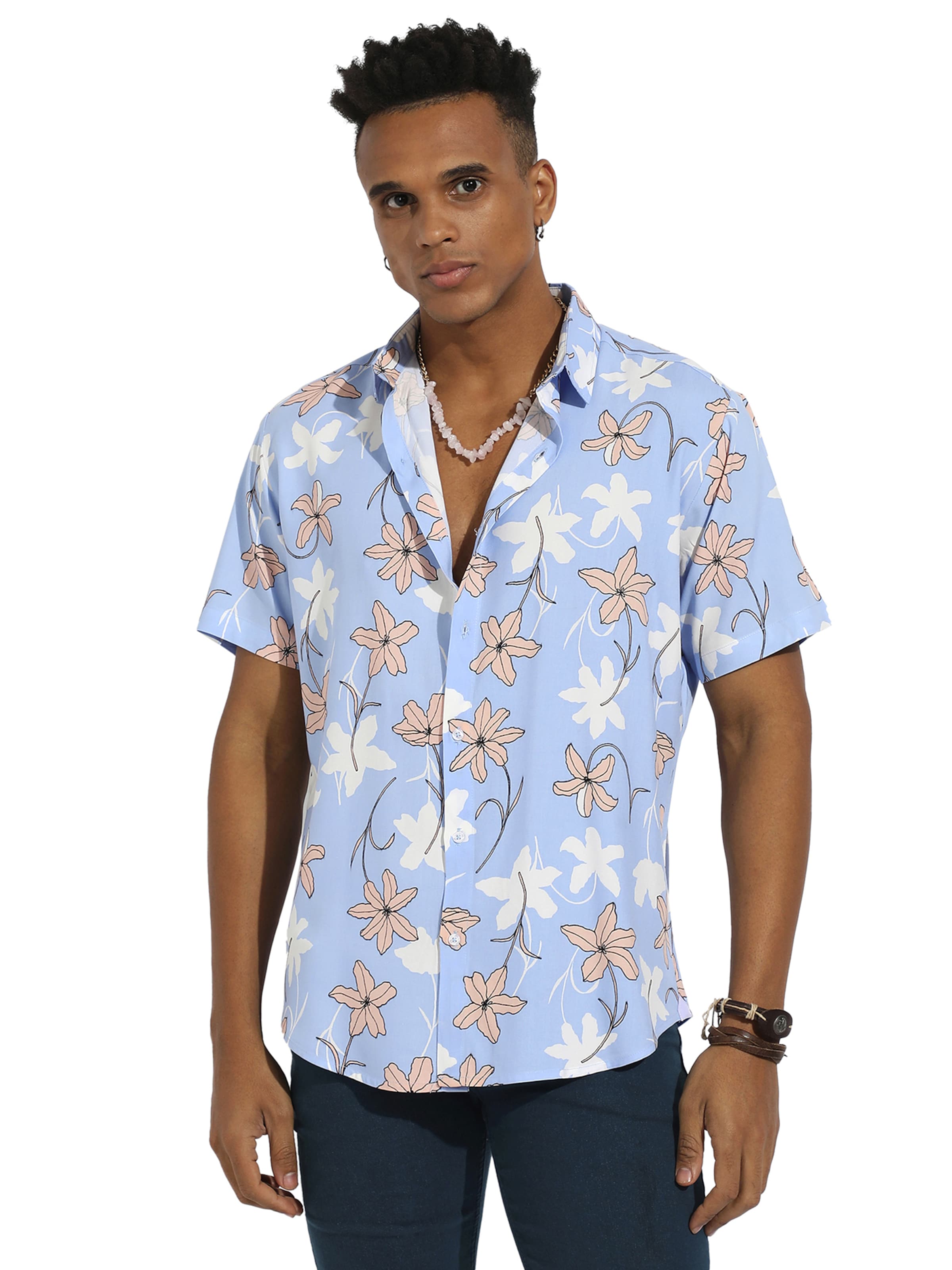 Campus Sutra Rovný strih Košeľa 'Zyaire' - Modrá: predná strana