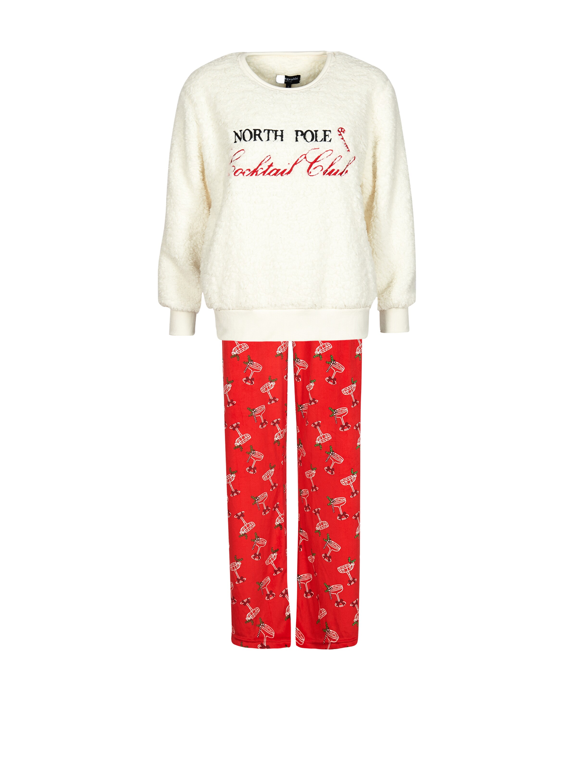 Loungeable Pajama 'Cocktail Club' in White: front