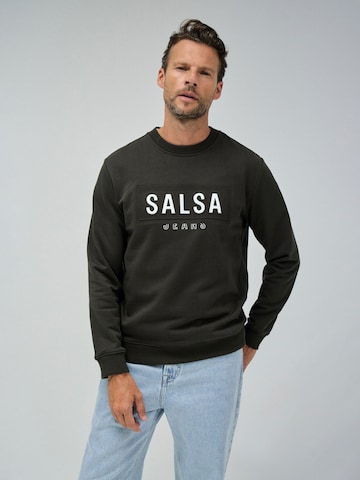 Salsa Jeans Sweatshirt in Groen: voorkant