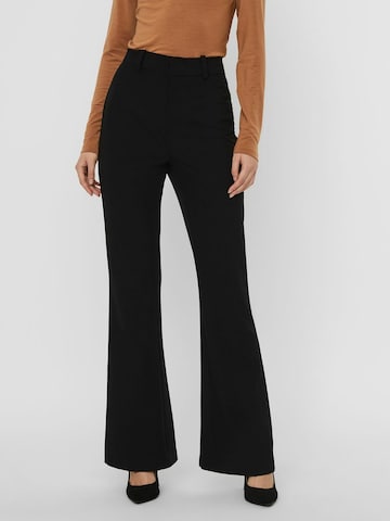 VERO MODA Flared Trousers in Black: front